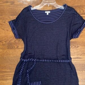 T By Talbots Stripped Knit Midi Dress Women’s Size Large